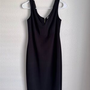 Calvin Klein Black Sleeveless Midi Sheath Dress